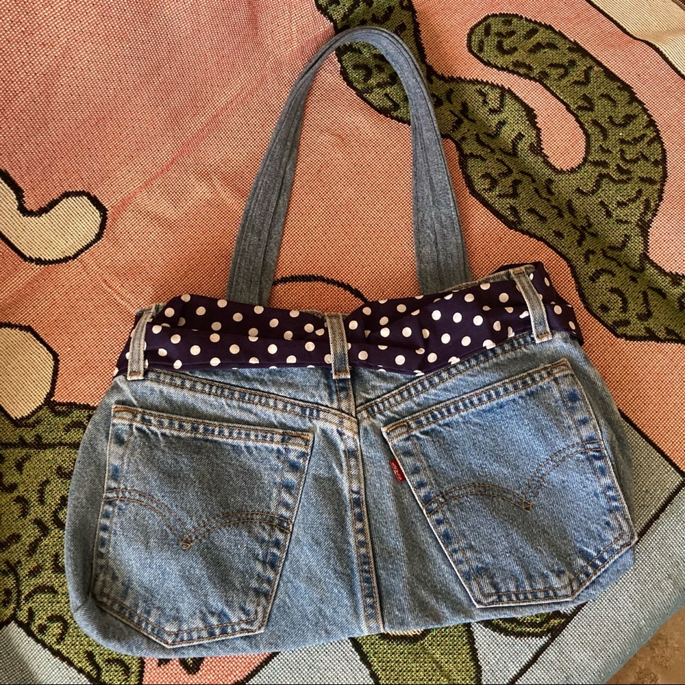 Vintage Y2k Levis Denim Bag, Handmade Handbag Shoulder Bag View 2